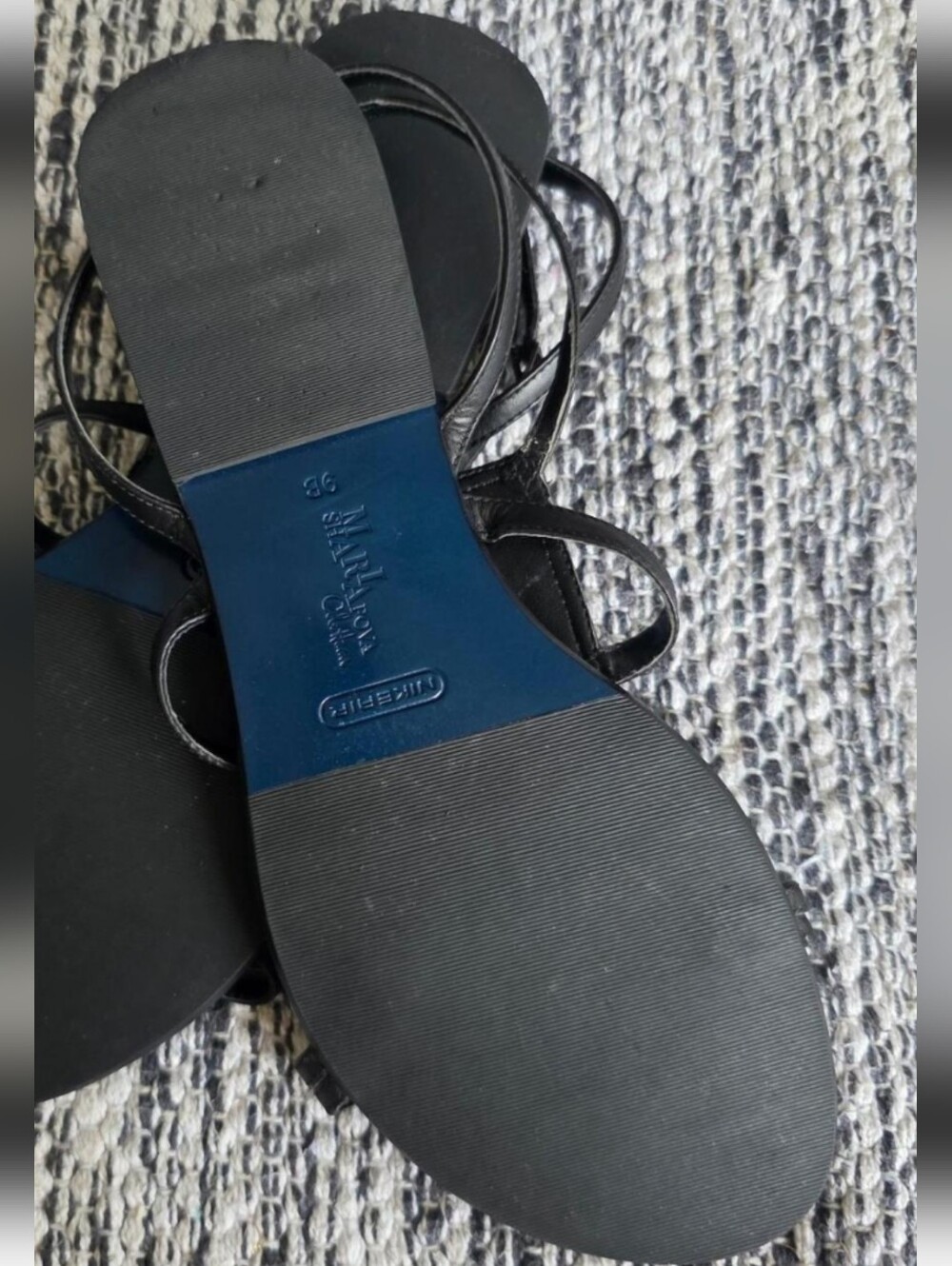 Cole Haan Maria Sharapova Nike Air Leather Chainmail Strappy Sandals Black 9B - Picture 8 of 13
